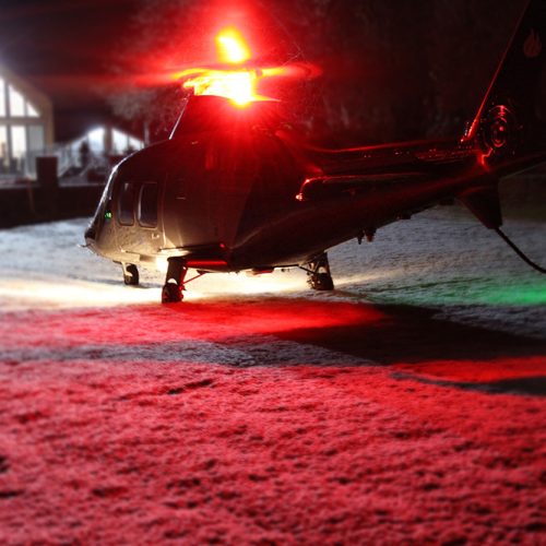 Helicopter drops guests at The Grotto